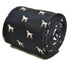 black tie with white dog silhouette design